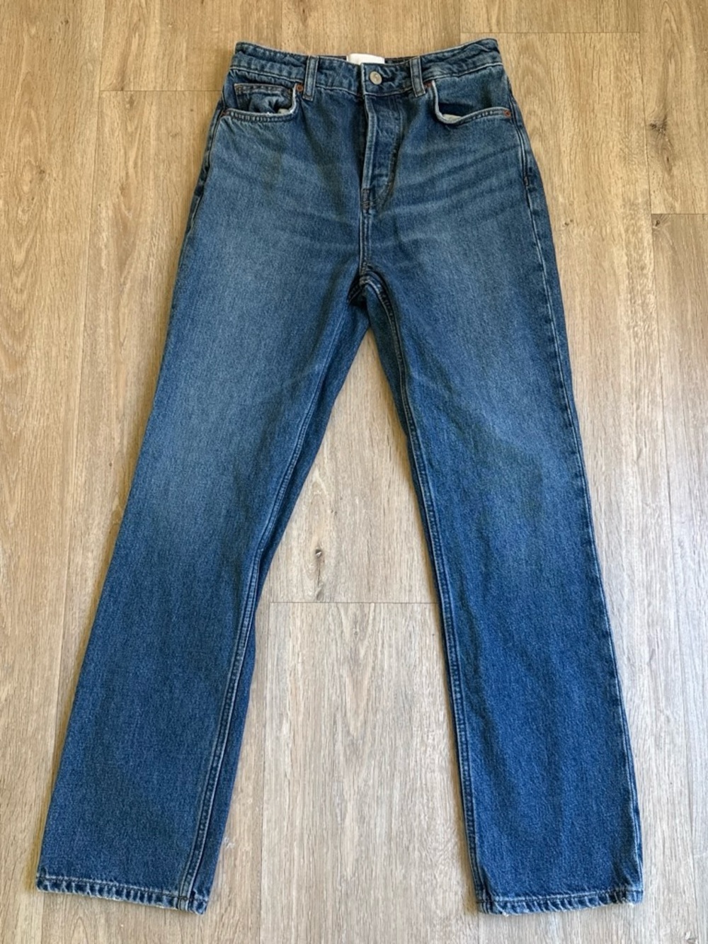 NWOT Reformation Cynthia High Rise Classic Straight-Leg Blue Jeans 25